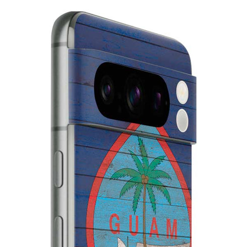 Guam Flag Dark Wood Google Pixel 8 Pro Skin